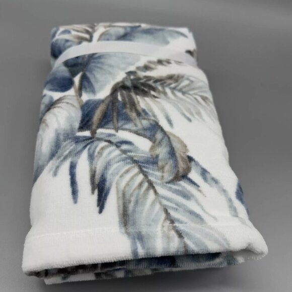 4pc TOMMY BAHAMA Blue Gray Palm Fronds 2 Bath and 2 Hand Towel Set Tropical NEW - Picture 3 of 10